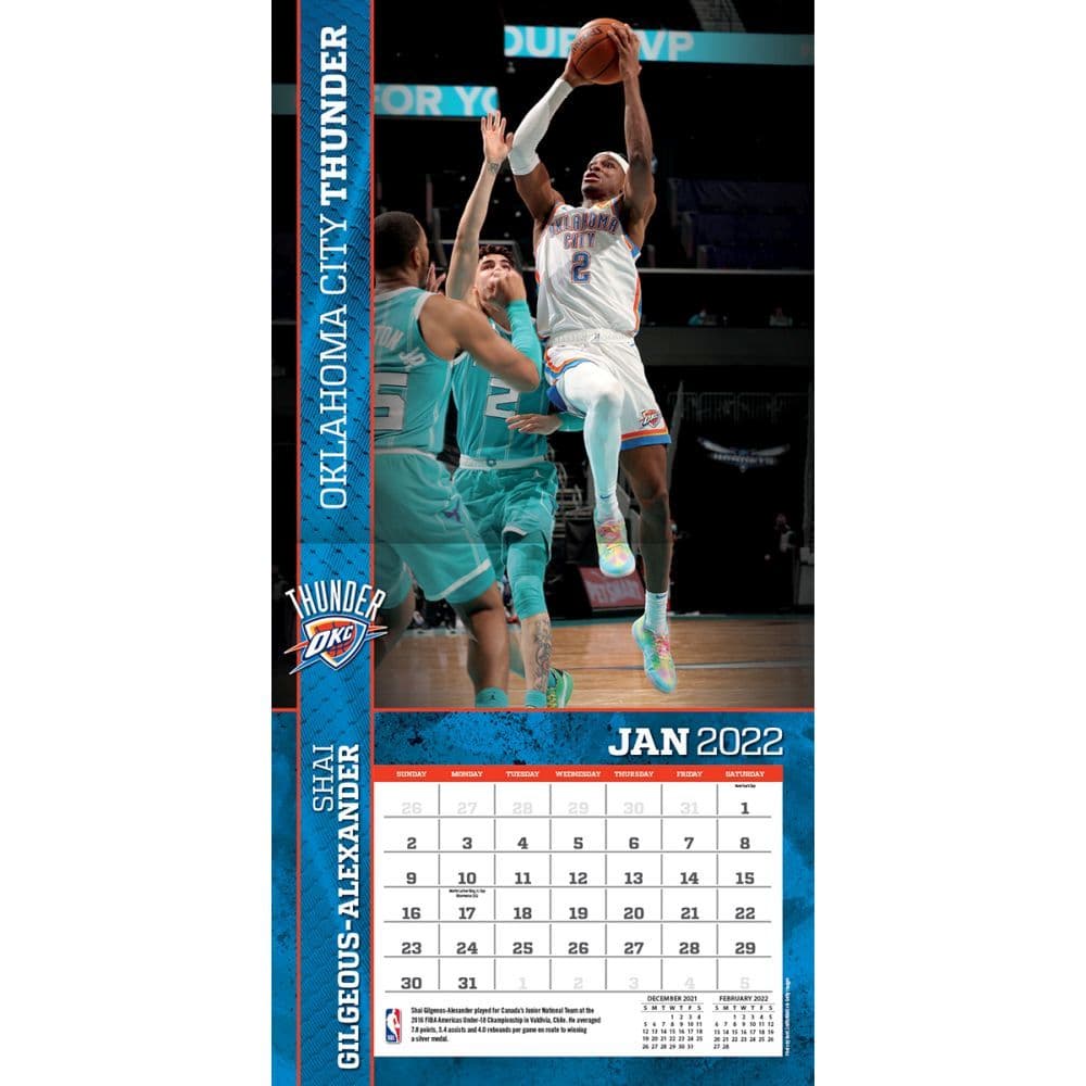 NBA Oklahoma City Thunder 2022 Wall Calendar - Calendars.com