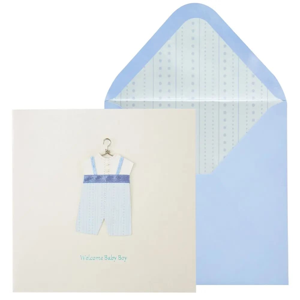 Classic Boy Outfit New Baby Card