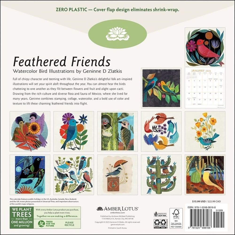 Feathered Friends 2026 Wall Calendar First Alternate Image