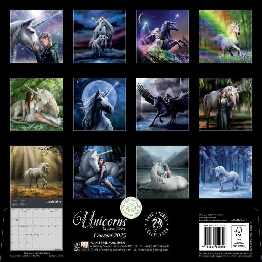 Unicorns Stokes 2025 Wall Calendar