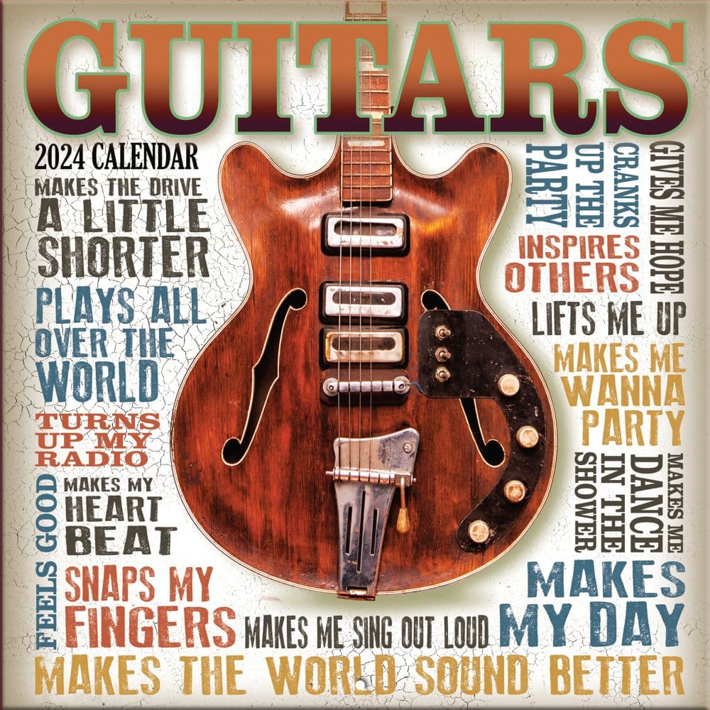 Guitars 2024 Mini Wall Calendar