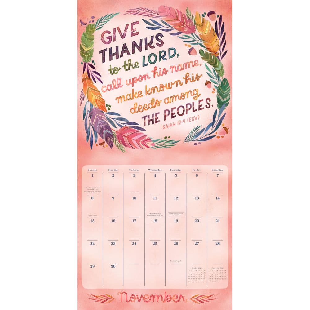 Bible Verses Illustrated 2026 Wall Calendar Fourth Alternate Image