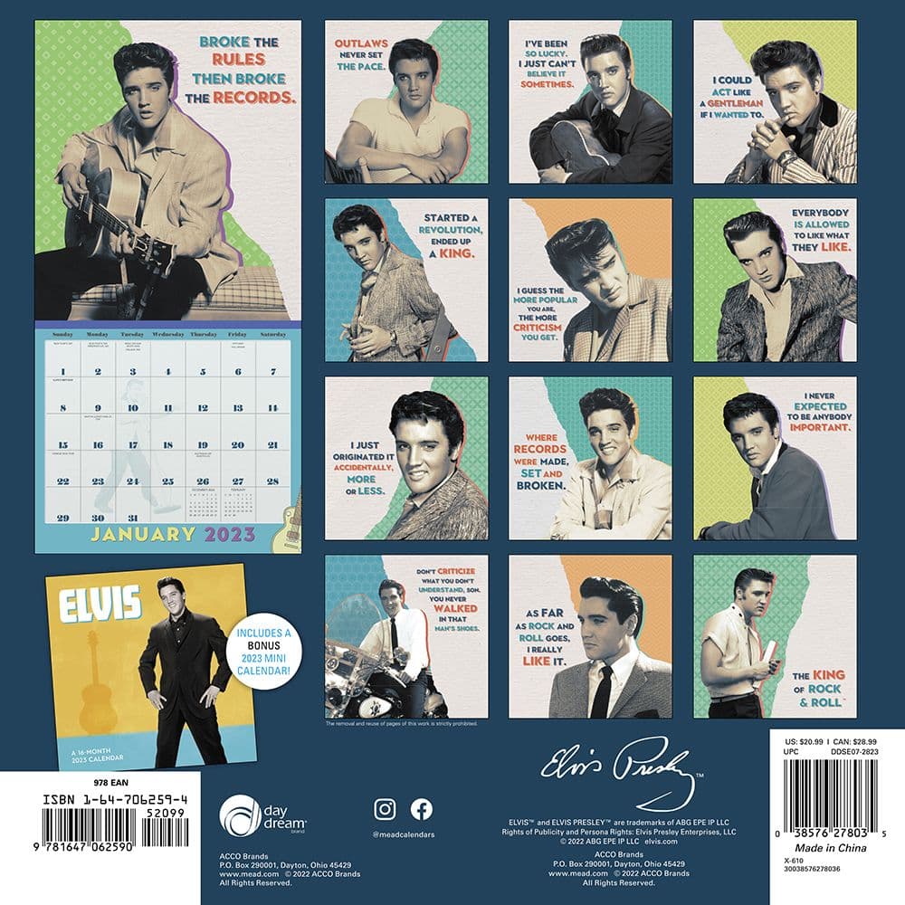 Elvis Presley 2023 Special Edition Calendar - Calendars.com