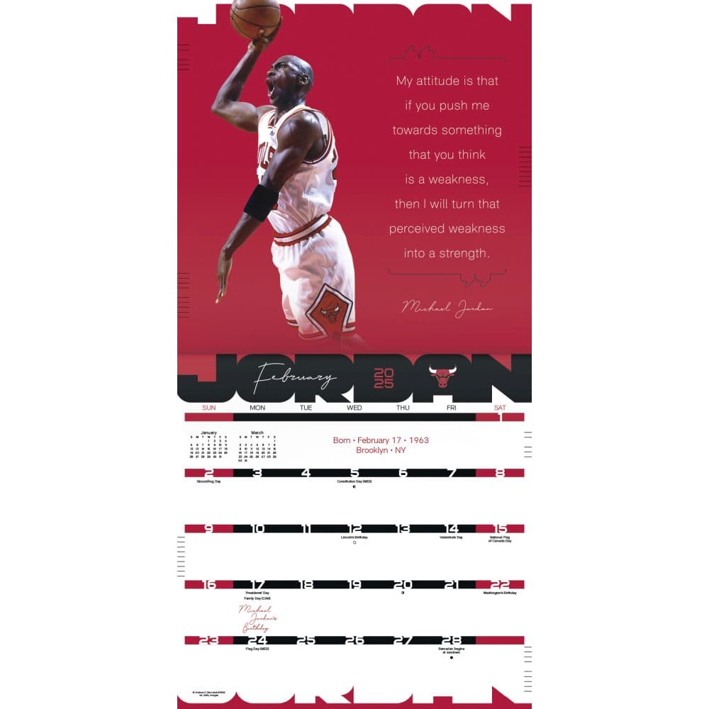 Michael Jordan 2025 Wall Calendar Interior 1