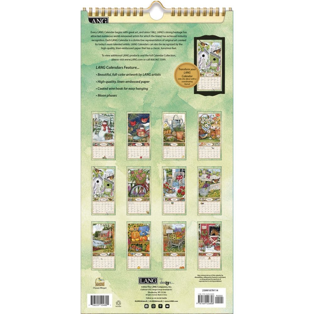 Songbirds 2025 Vertical Wall Calendar by Susan Bourdet_ALT1