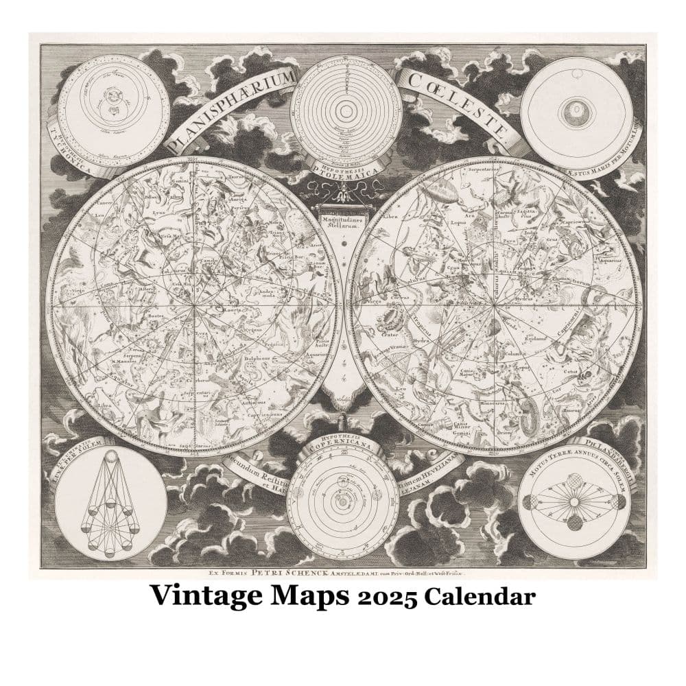 Vintage Maps Square 2025 Wall Calendar Main Image