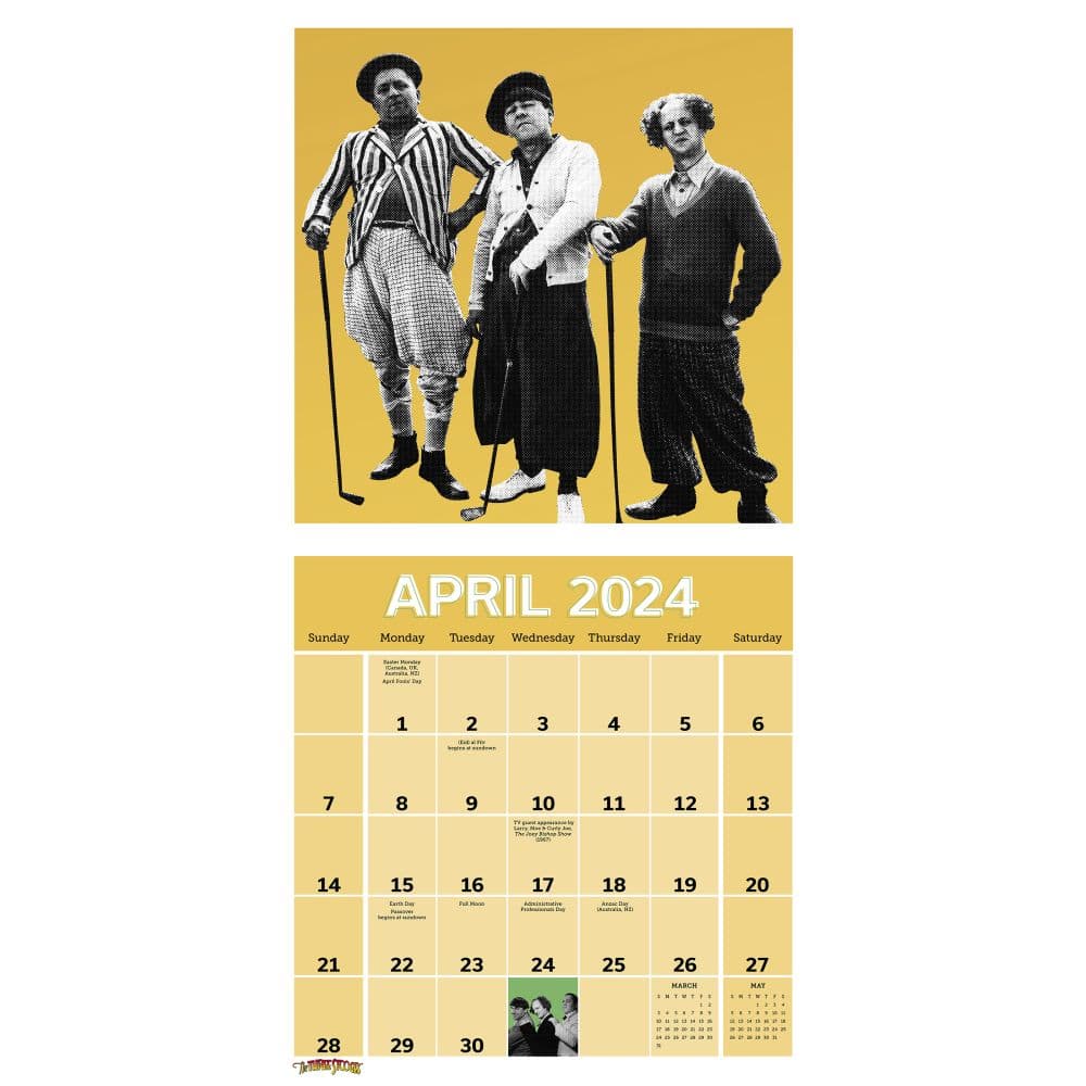 Three Stooges 2024 Wall Calendar