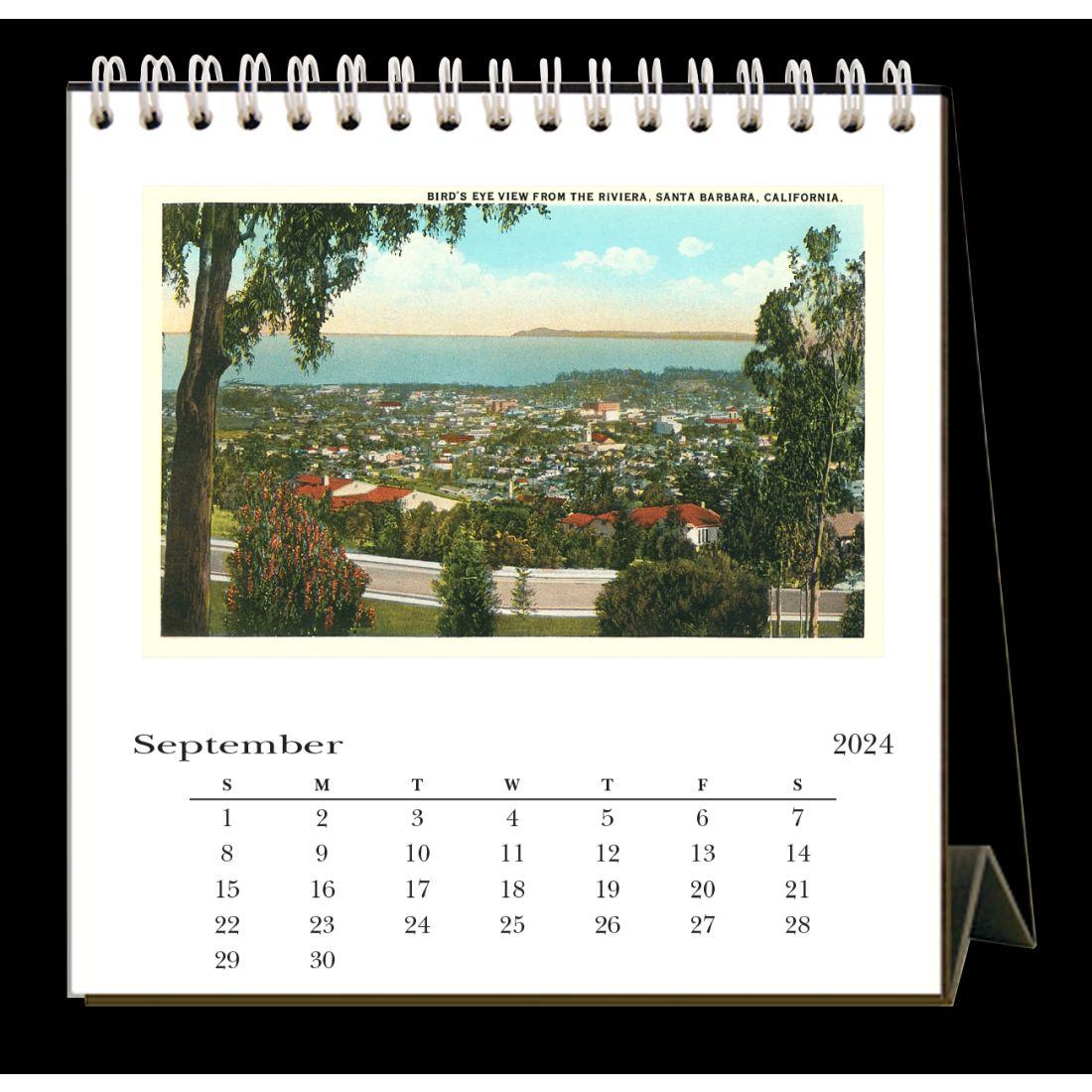 Santa Barbara Nostalgic 2024 Easel Desk Calendar