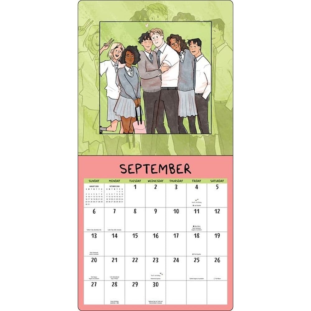 Heartstopper with Poster and Love Notes 2026 Wall Calendar Fourth Alternate Image