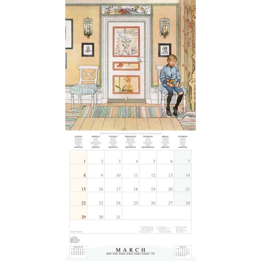 Larsson 2026 Wall Calendar Second Alternate Image