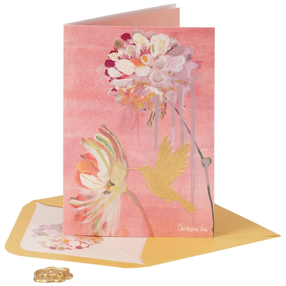 Two Flower Hummingbird Greeting Card 7th Product Detail  Image width="1000" height="1000"