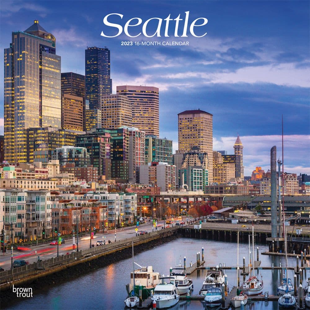 BrownTrout Seattle 2023 Wall Calendar