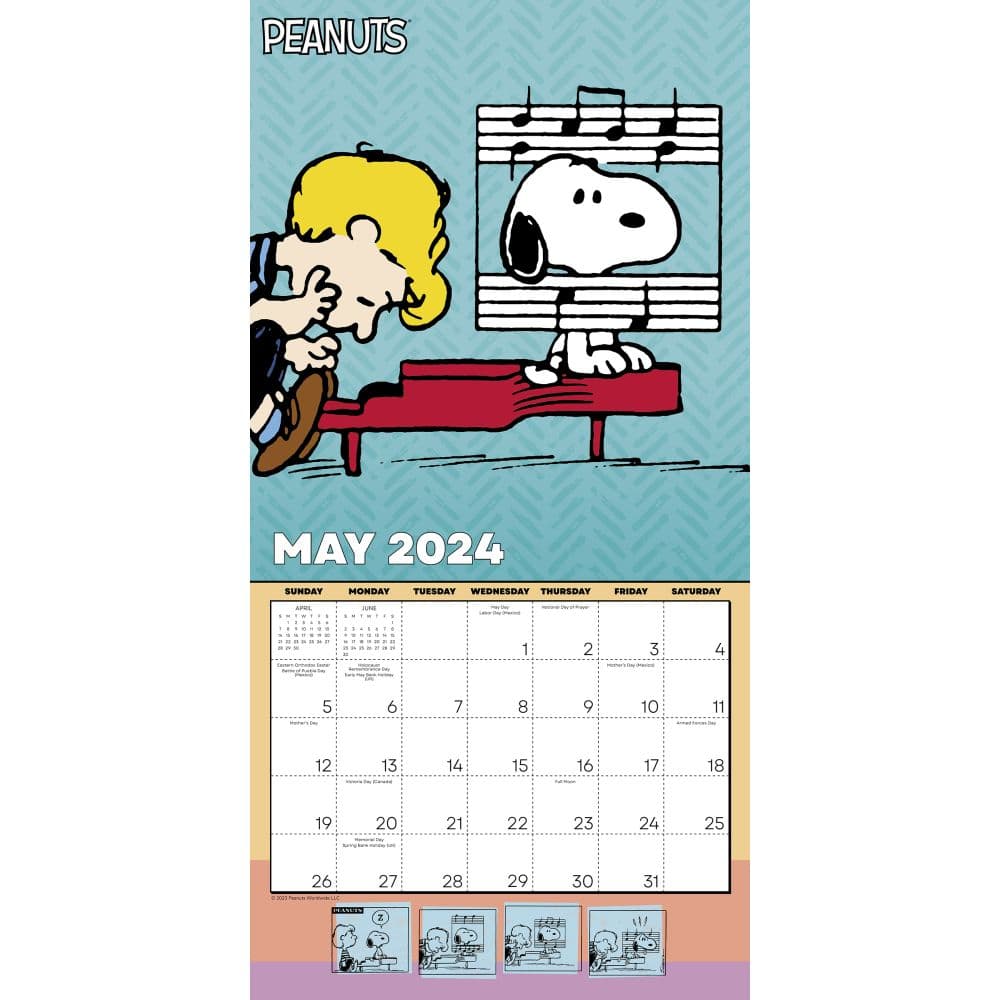 Peanuts 16 Month 2025 Wall Calendar