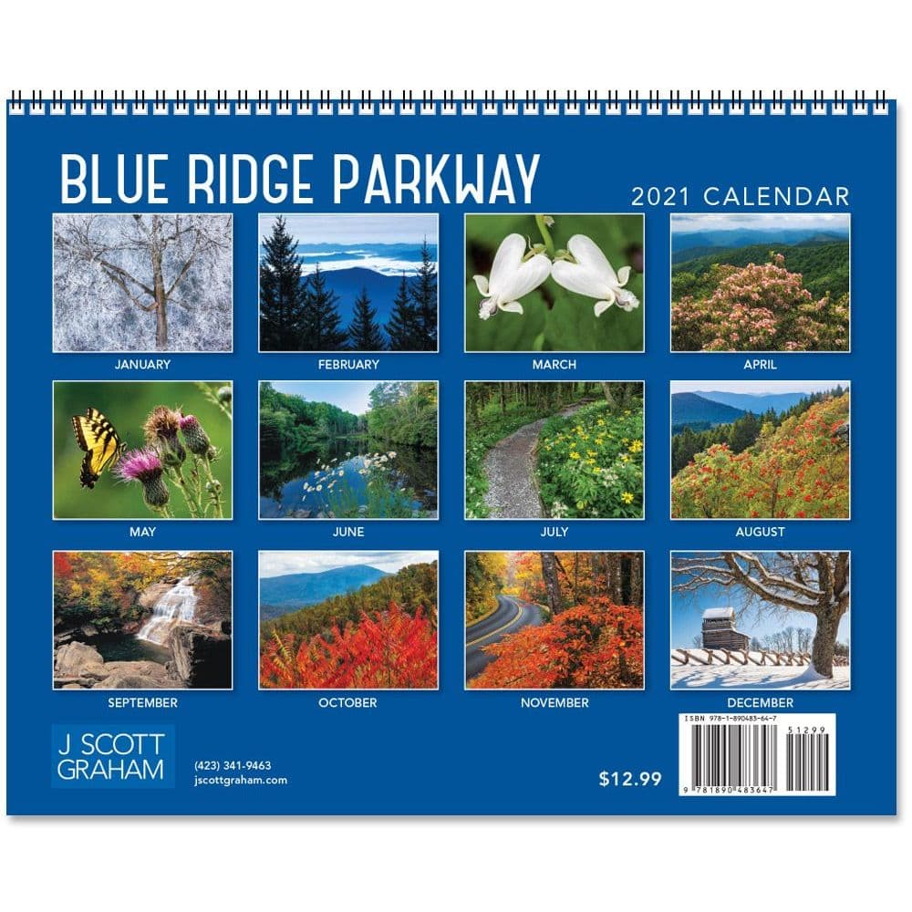 Blue Ridge Parkway Spiral Wall Calendar - Calendars.com