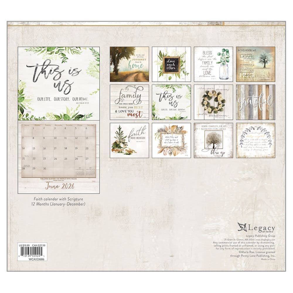 Faith and Family by Marla Rae 2026 Wall Calendar First Alternate Image