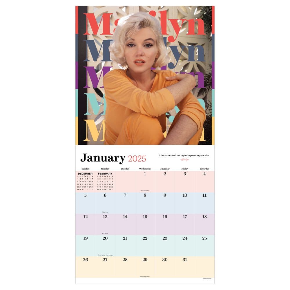 Marilyn Monroe by George Barris 2025 Wall Calendar Alt2