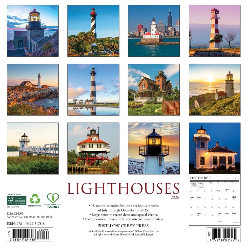 Lighthouses 2026 Wall Calendar First Alternate Image