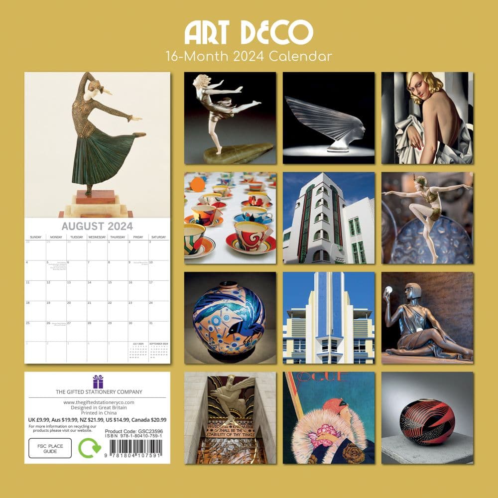 Art Deco 2024 Wall Calendar