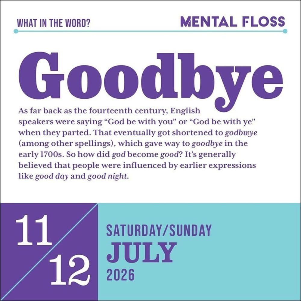 Word Nerd 2026 Desk Calendar Second Alternate Image