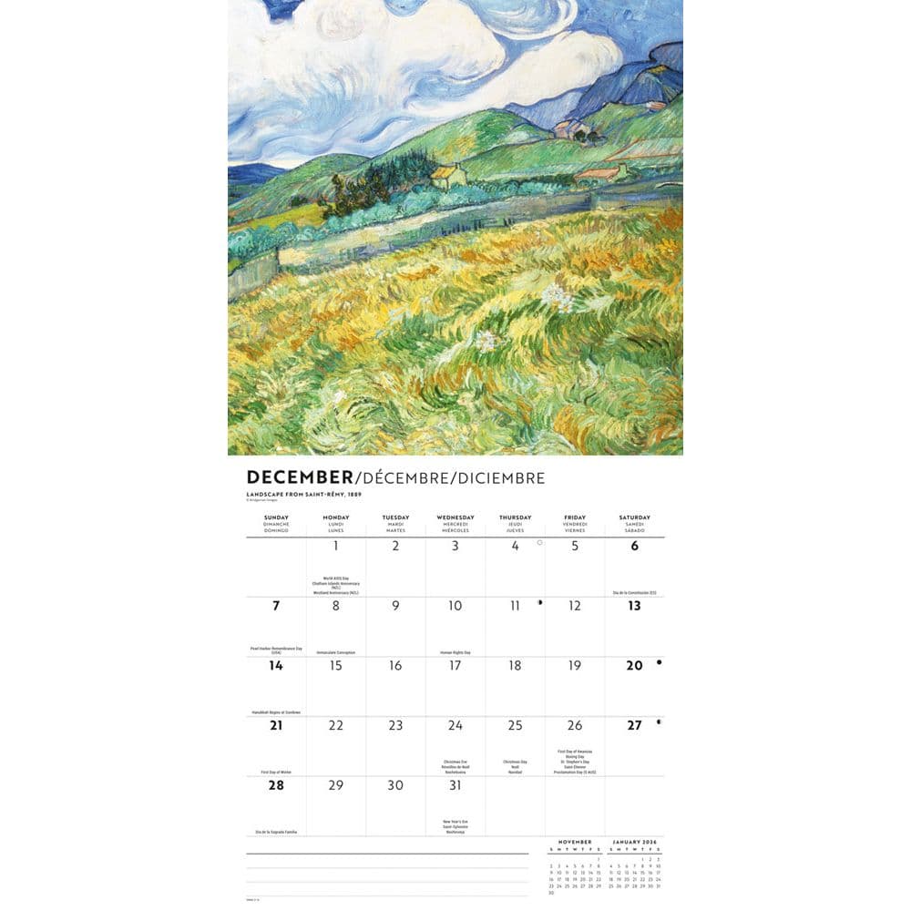 Van Gogh 2025 Wall Calendar Fourth Alternate Image width="1000" height="1000"