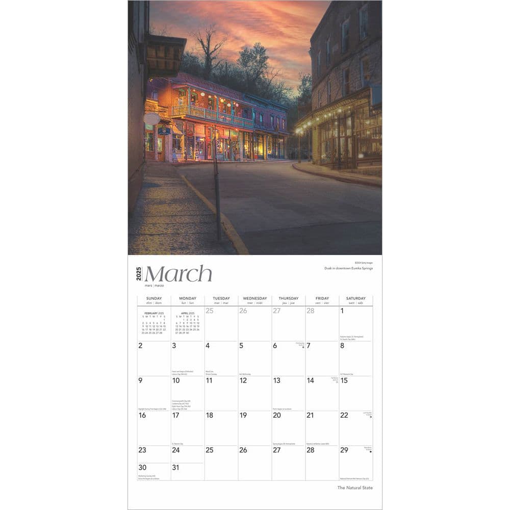 Natural State Arkansas Places 2025 Wall Calendar Second Alternate Image