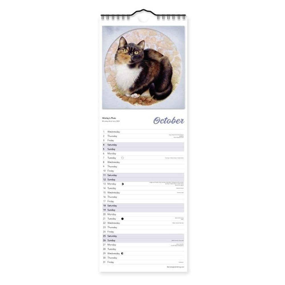 Ivory Cats 2025 Slim Wall Calendar Third Alternate Image