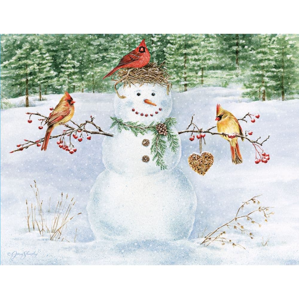 Happy Snowman Boxed Christmas Cards 18 Pack W Decorative Box By Jane