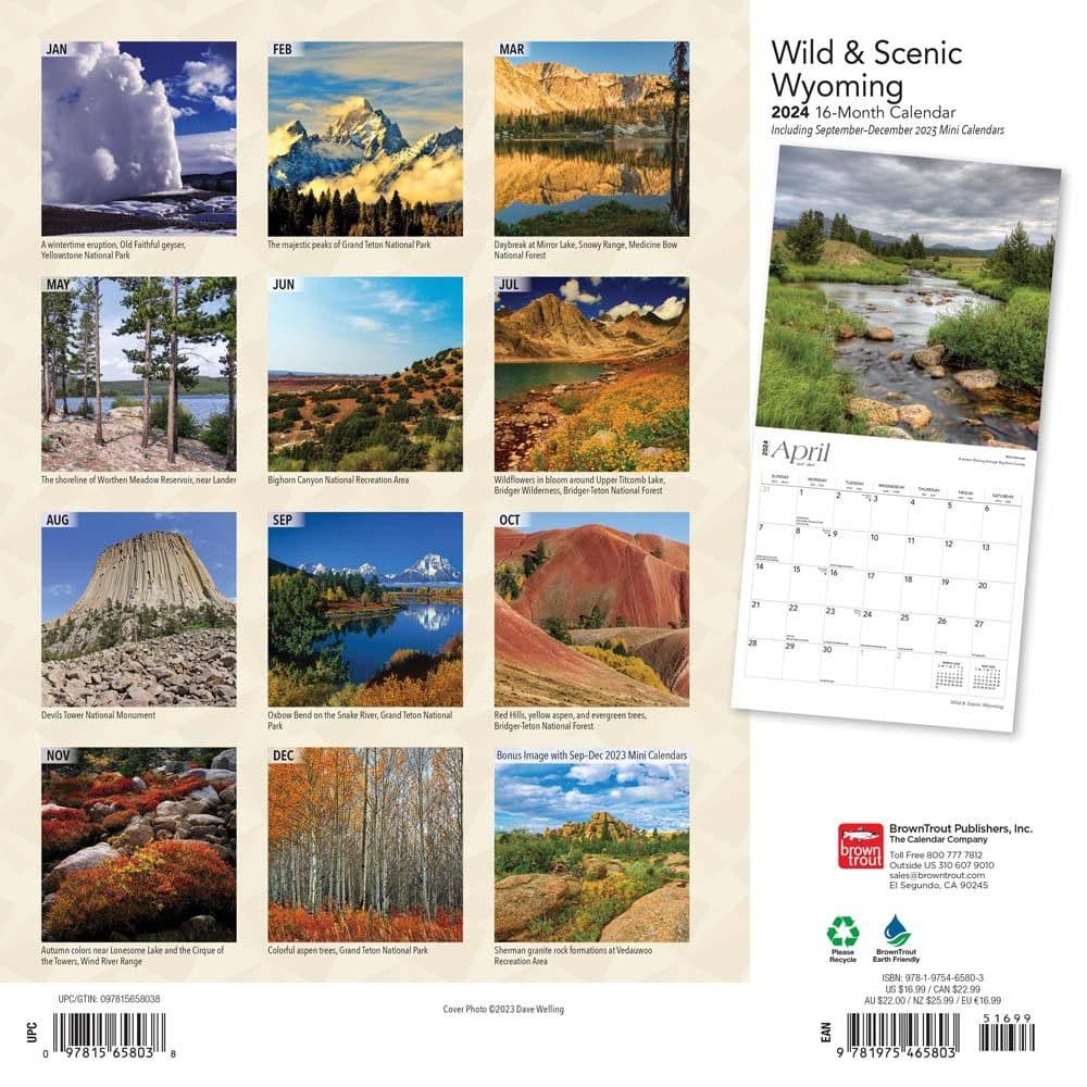 Wyoming Wild and Scenic 2024 Wall Calendar - Calendars.com