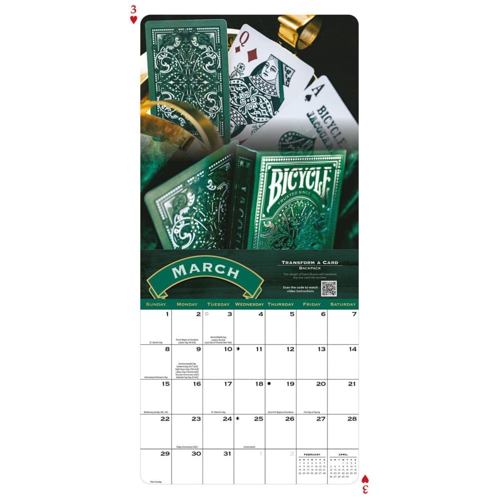 Bicycle Cards Art 2026 Wall Calendar Second Alternate Image