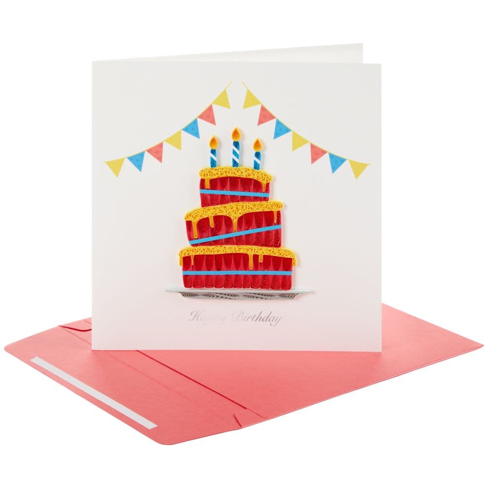 Red Cake Quilling Birthday Card Seventh Alternate Image width=&quot;1000&quot; height=&quot;1000&quot;