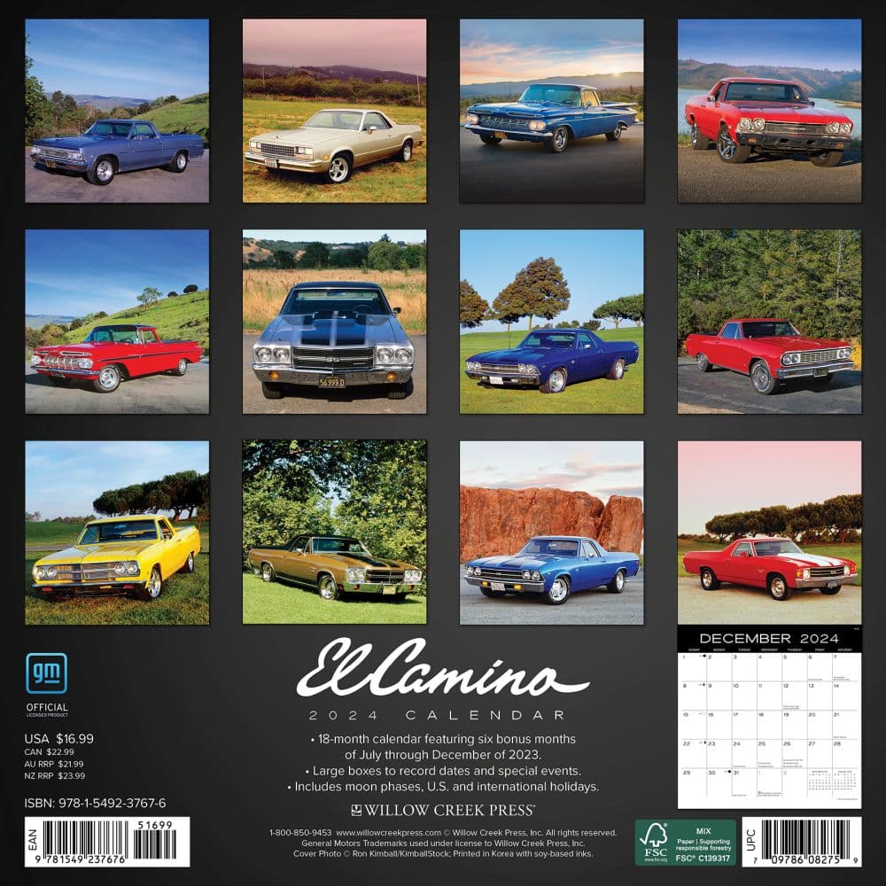 El Camino 2024 Wall Calendar