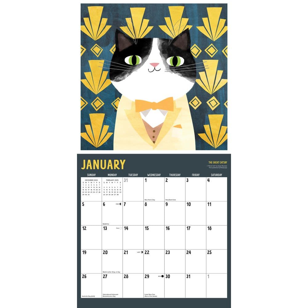 Literary Kitties 2025 Wall Calendar