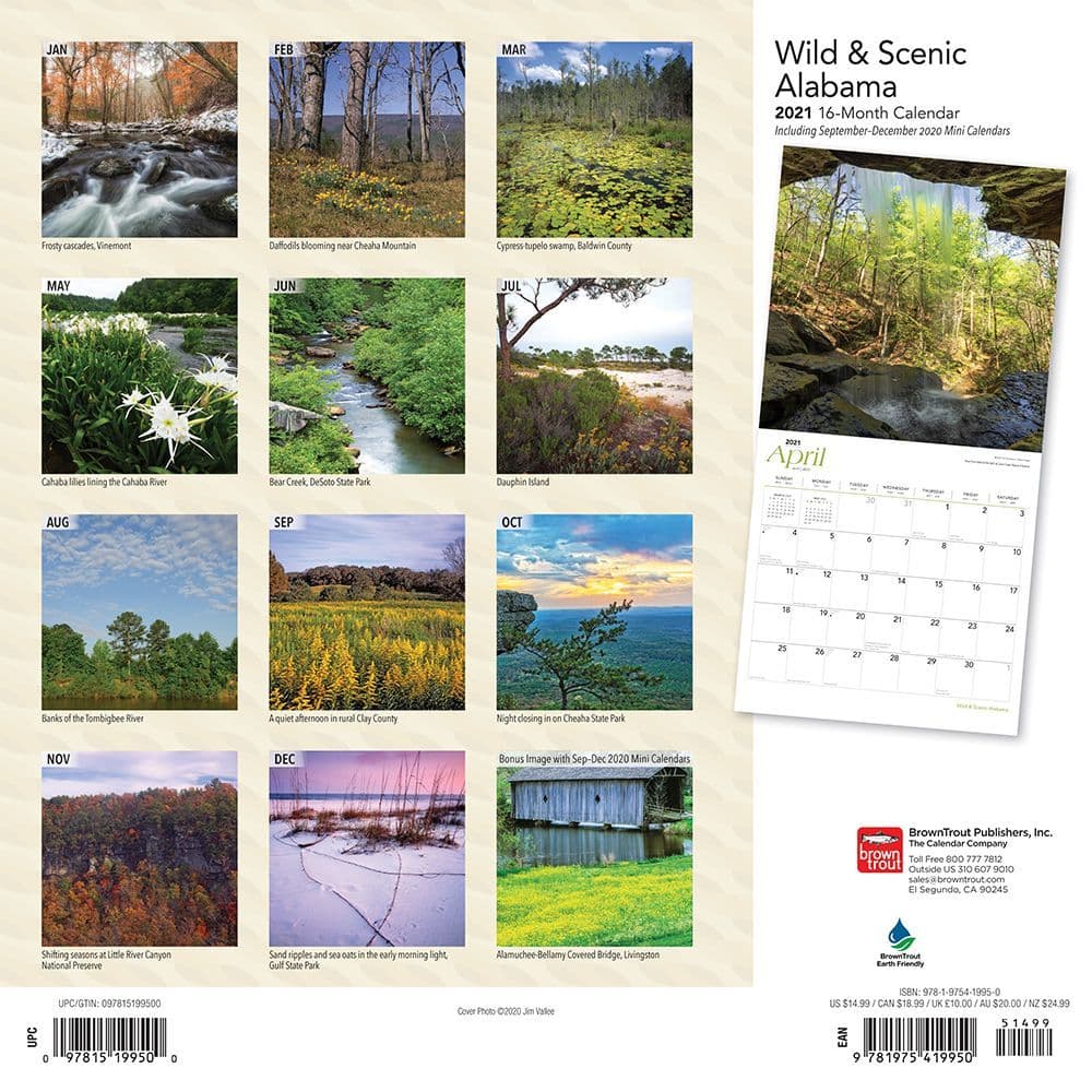 Alabama Wild and Scenic Wall Calendar