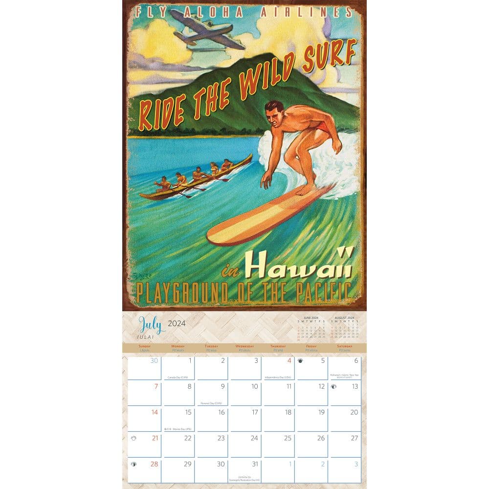 Vintage Hawaii Rick Sharp 2024 Wall Calendar Alternate Image 2