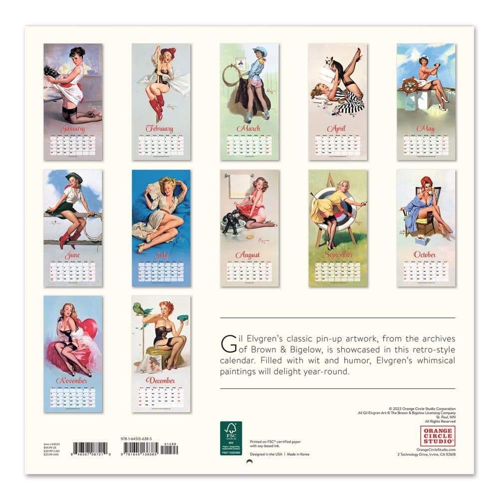 Pin-Up Girls 2024 Wall Calendar Alternate Image 1