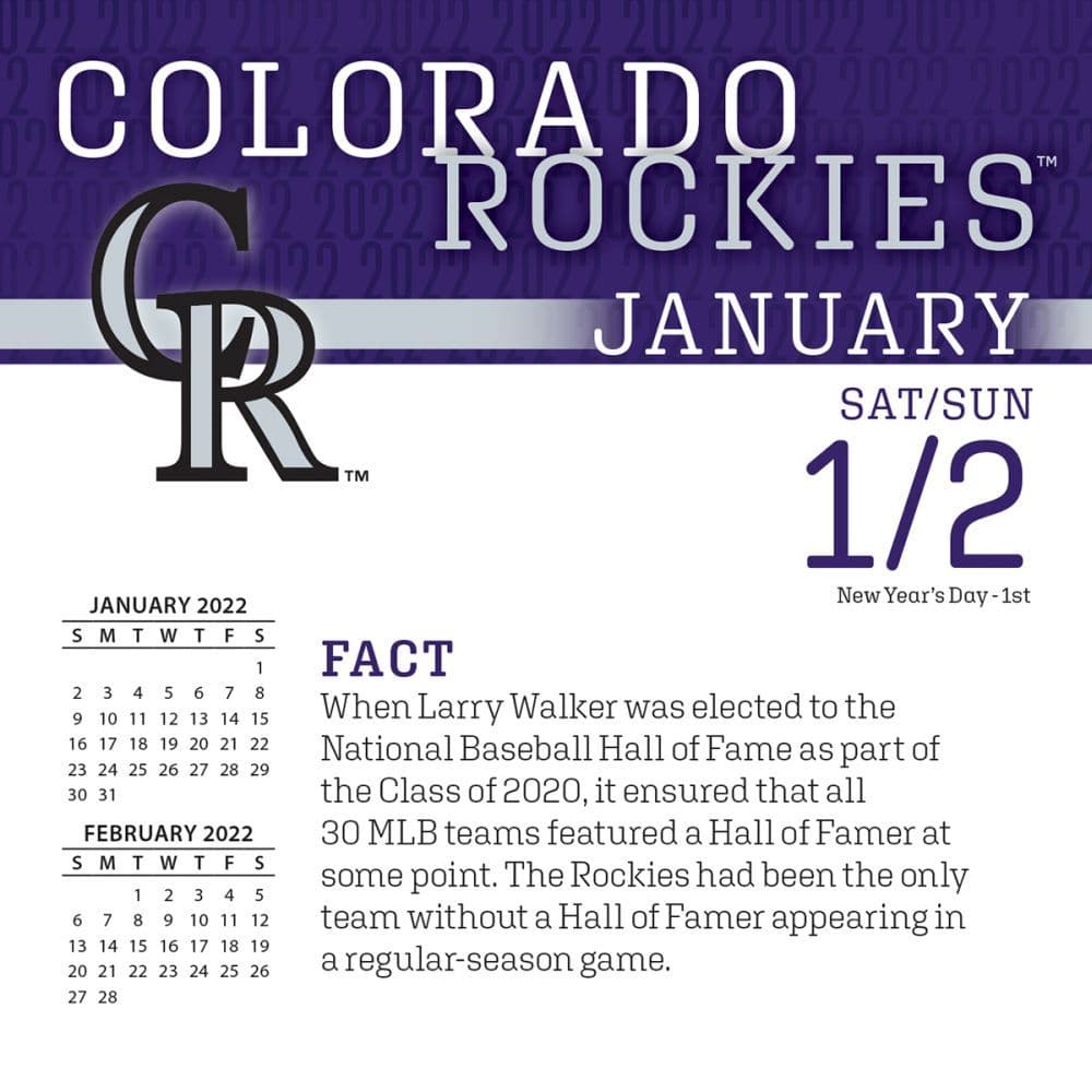 Mlb Colorado Rockies 2022 Desk Calendar - Calendars.com