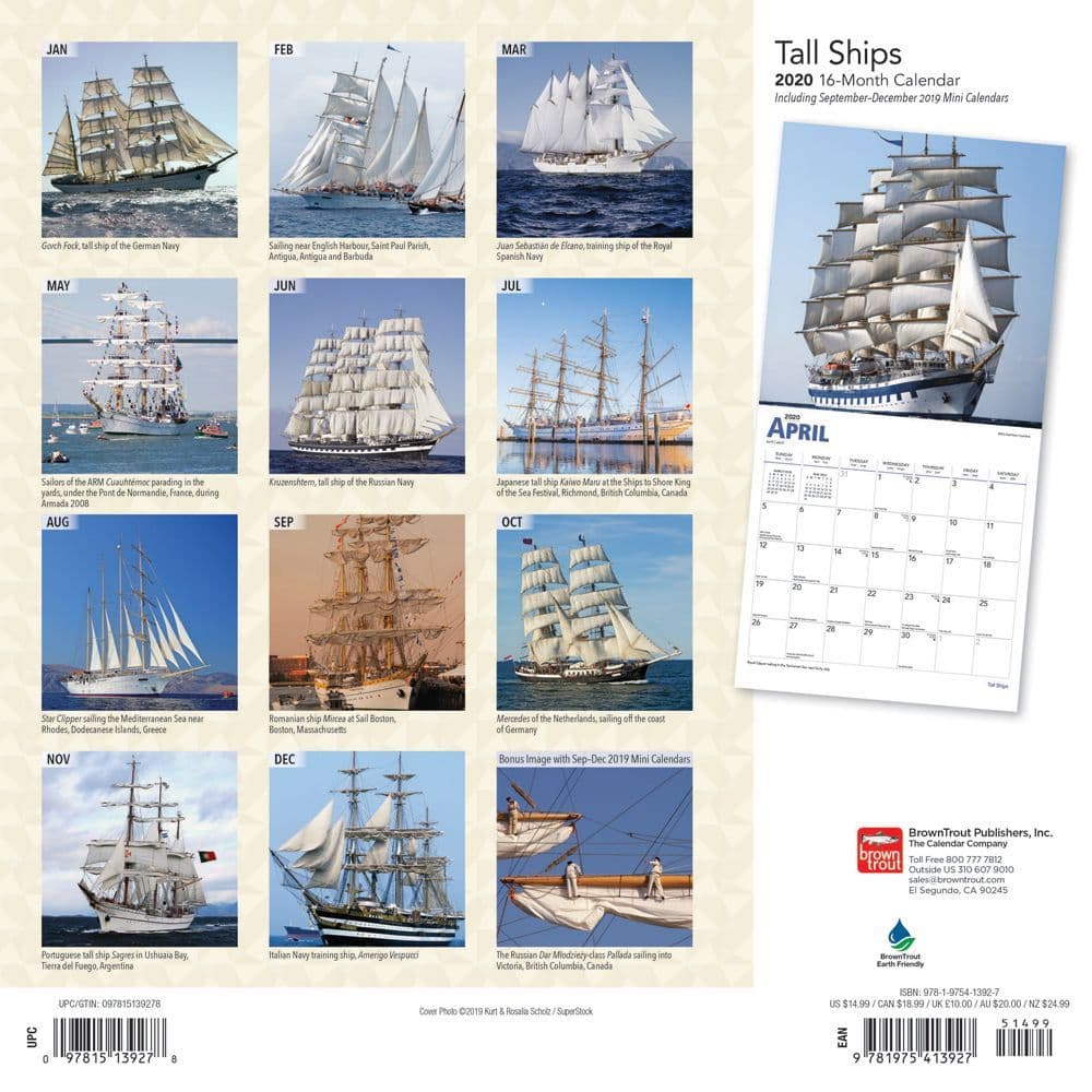 Tall Ships Wall Calendar