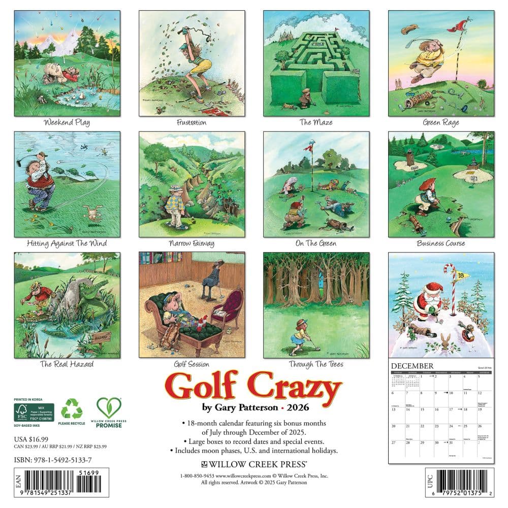 Golf Crazy by Gary Patterson 2026 Wall Calendar First Alternate Image