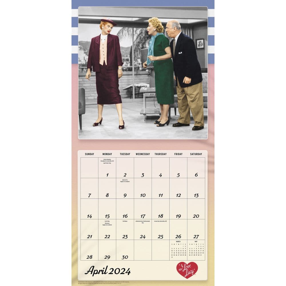 I Love Lucy 2024 Wall Calendar August Image