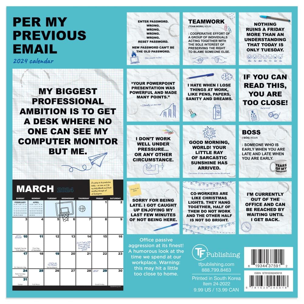 Per My Previous Email 2024 Mini Wall Calendar First Alternate Image width=&quot;1000&quot; height=&quot;1000&quot;