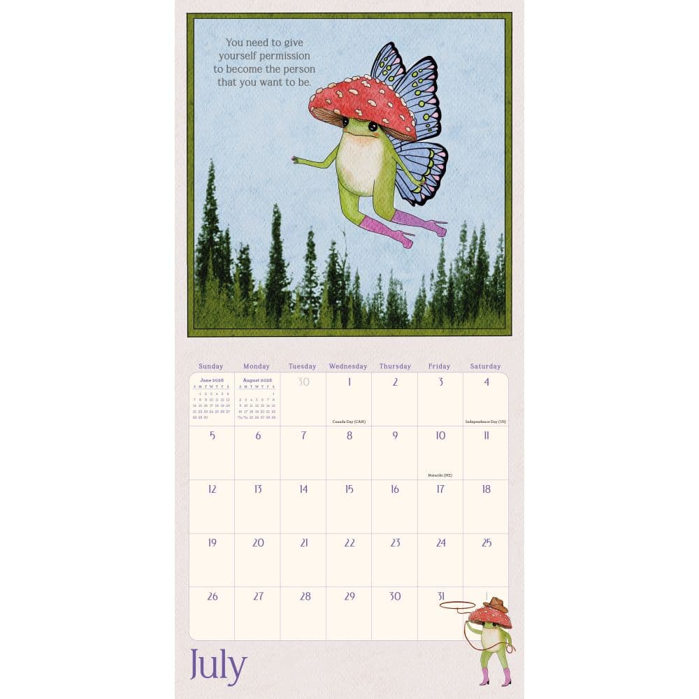 Little Frogs Self Care Guide 2026 Mini Wall Calendar Fourth Alternate image
