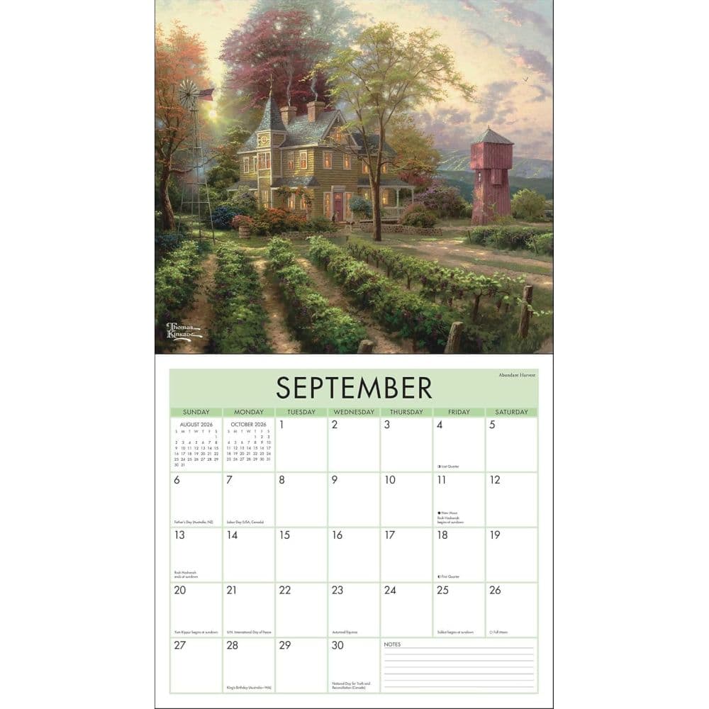 Thomas Kinkade Painter of Light 2026 Wall Calendar Fifth Alternate Image