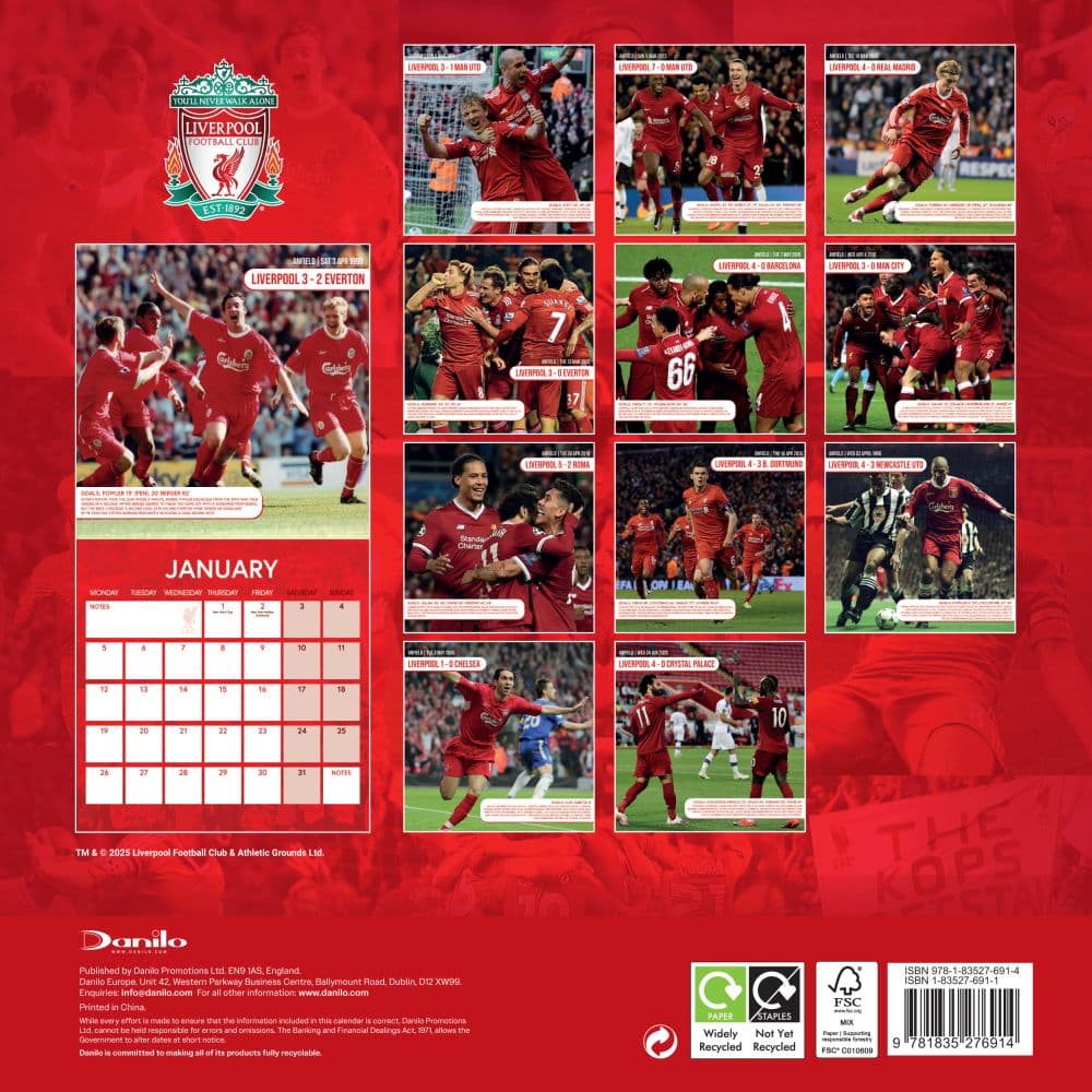 Liverpool Legends 2026 Wall Calendar First Alternate Image
