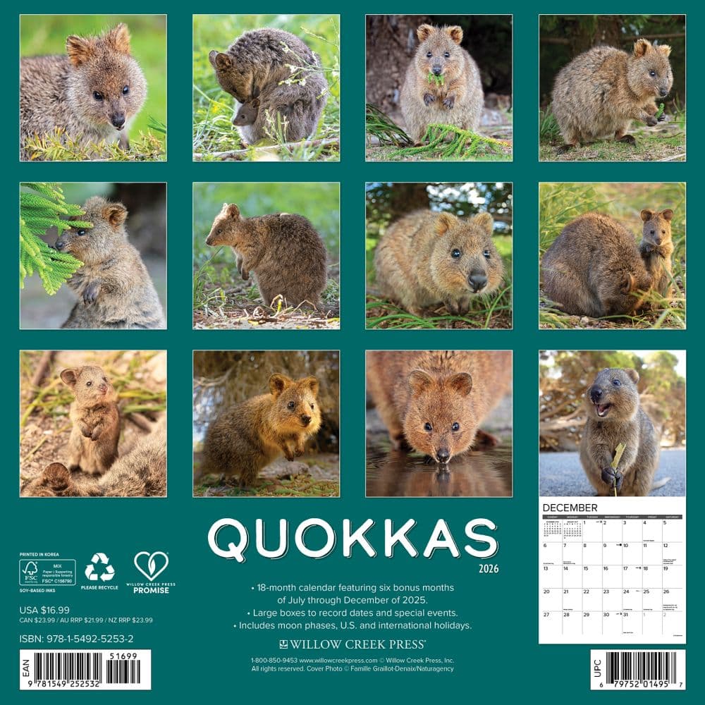 Quokkas 2026 Wall Calendar First Alternate Image