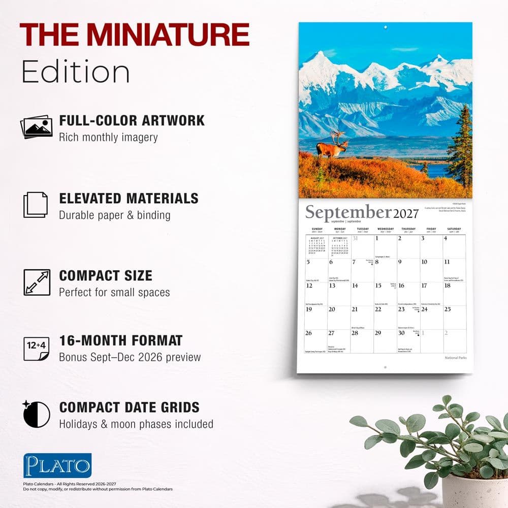 National Parks Foil 2027 Mini Wall Calendar Fifth Alternate Image