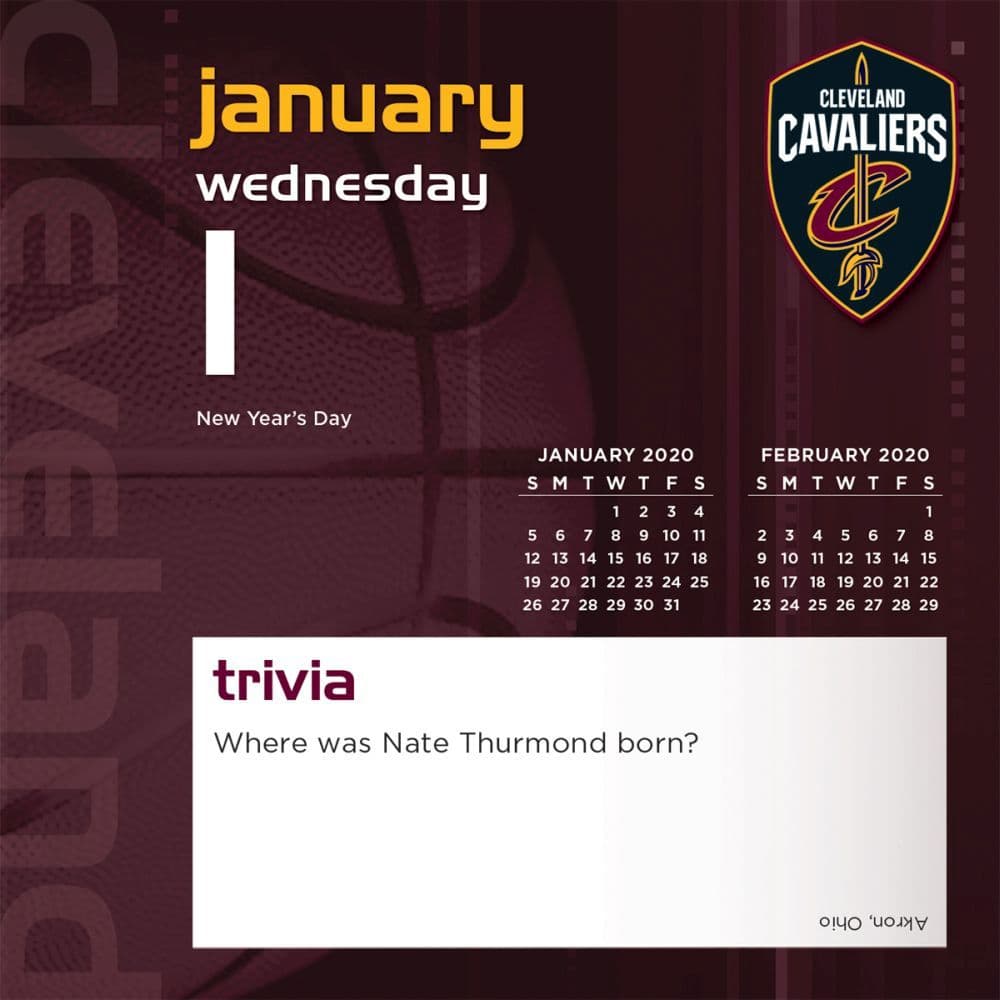 Cleveland Cavaliers Desk Calendar