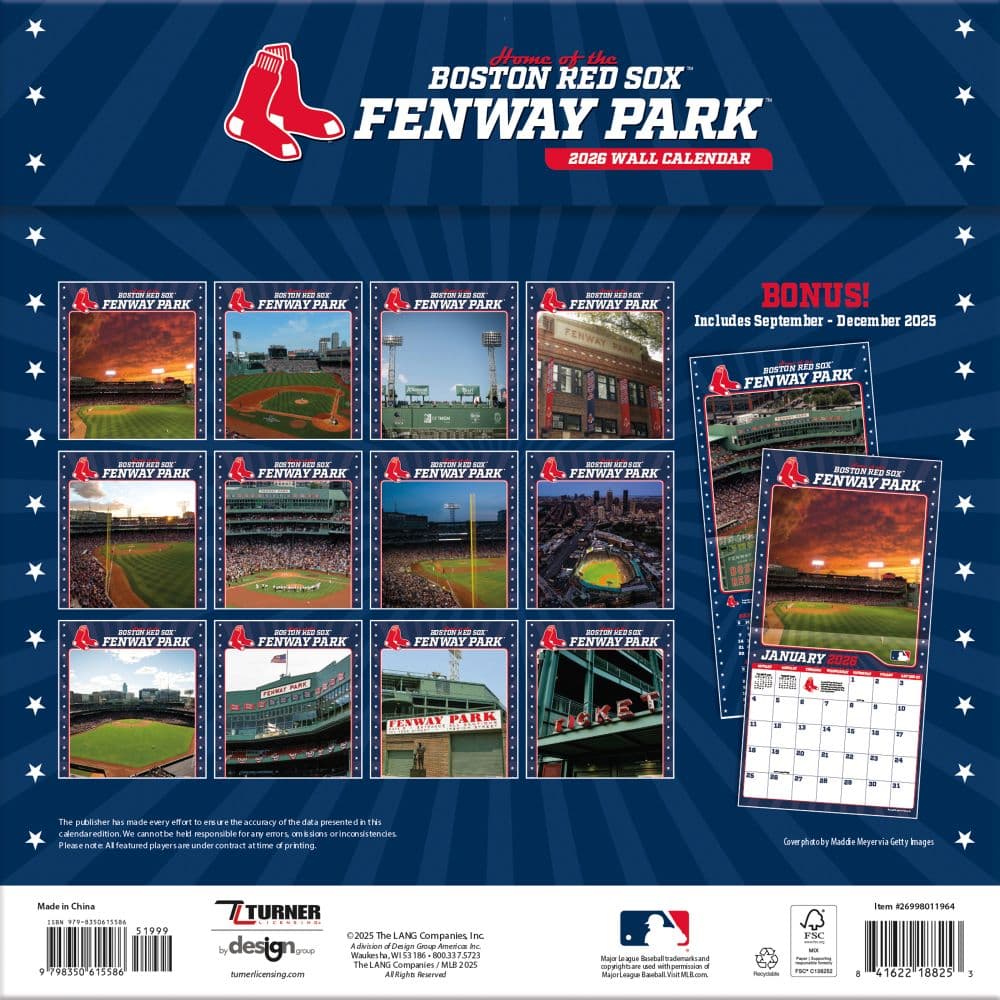 MLB Fenway Park 2026 Wall Calendar First Alternate Image