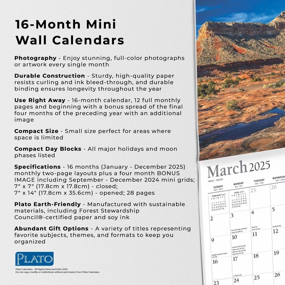 National Parks Foil 2025 Mini Wall Calendar Fifth Alternate Image width=&quot;1000&quot; height=&quot;1000&quot;