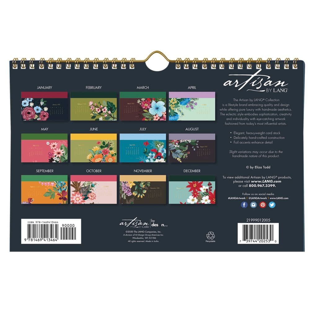 Bloom Pocket Wall Calendar by Eliza Todd