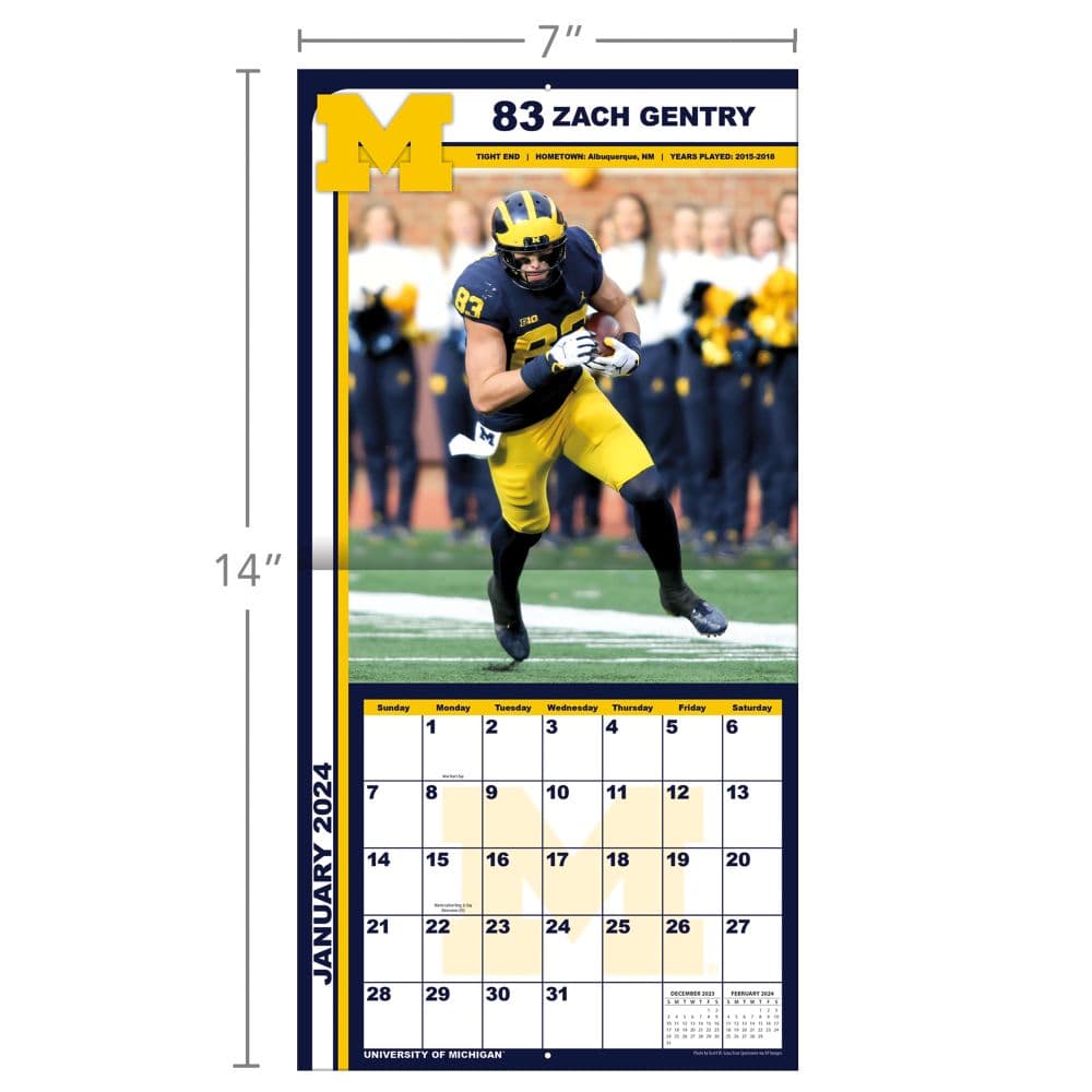 Michigan Wolverines 2024 Mini Wall Calendar